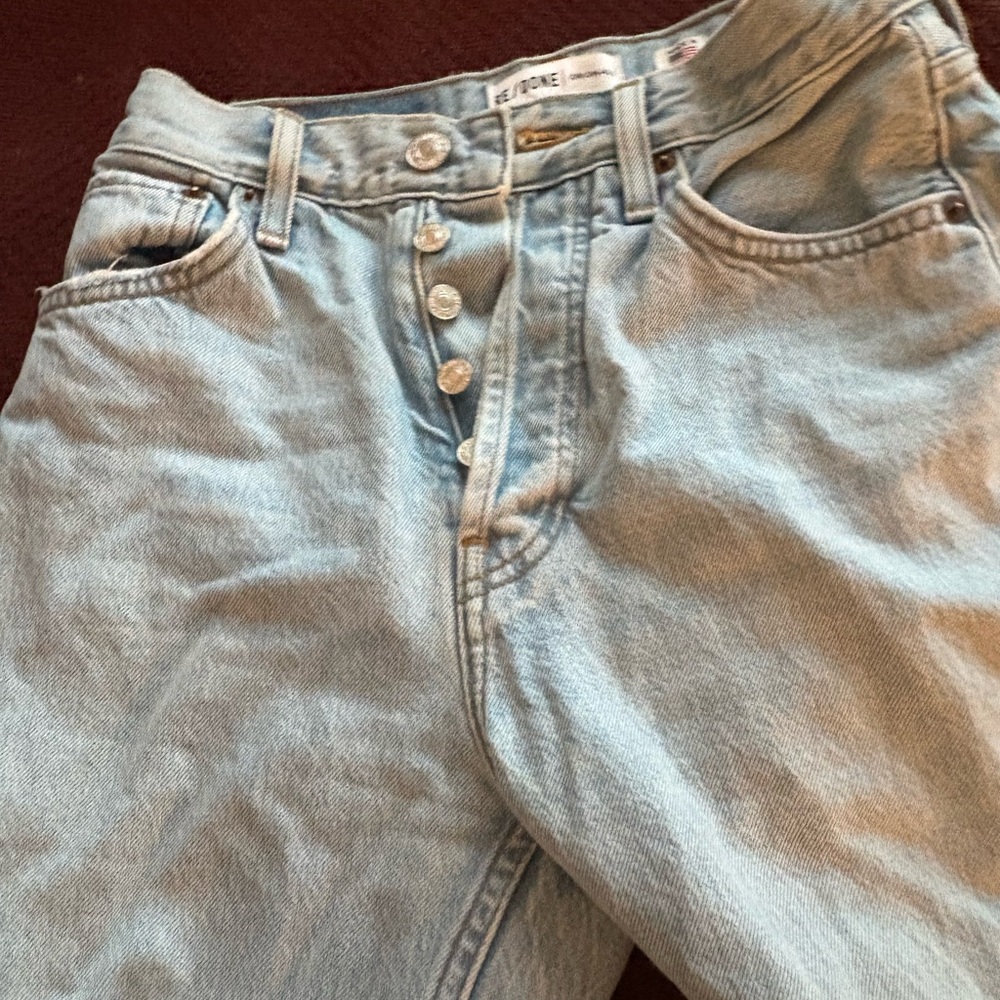 Re/Done Men's Light Blue Relaxed Jeans
